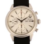 BULOVA - a stainless steel Accutron automatic calendar chronograph wristwatch, ref C869882, silvered