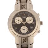 FENDI - a stainless steel Orologi 4500G quartz chronograph bracelet watch, black dial with