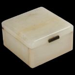 A George VI silver-gilt mounted white onyx table box, Henry Griffith & Sons Ltd, London 1947, 9.5