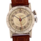 WITTNAUER/WEEMS - an American Second World War Period stainless steel centre seconds military