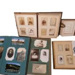 2 early 19th century postcard albums, mainly topographical, 2 Victorian leather-bound musical