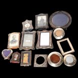 A collection of small silver-fronted photo frames (all A/F)