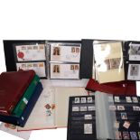 6 albums of First Day Covers, various loose First Day Covers, 3 partially filled stamp albums, UK