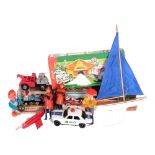 A quantity of Vintage toys, including a Kovap - a German toy circus set no. 0521, a tinplate and