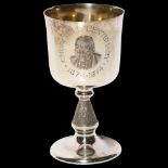 An Elizabeth II goblet, "Churchill Centenary 1874 - 1974), hallmarks for Toye, Kenning & Spencer,