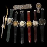 A collection of lady's and gent's fashion wristwatches, including Goer, Limit, Philip Presio etc