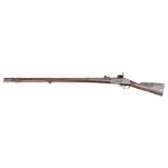 A 19th century percussion rifle, complete with ram-rod, L144cm No maker's marks or any