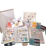 2 stock books of UK and worldwide stamps and an empty stamp album