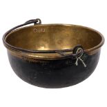 A Victorian brass swing-handled pan