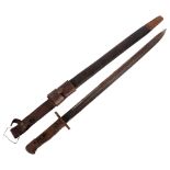 An early 20th century bayonet with scabbard, L55cm