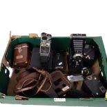 A quantity of Vintage cameras, including a Bell & Howell Sportster IV, a Kodak Brownie 6-20 camera