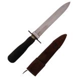 GEORGE BUTLER & COMPANY SHEFFIELD - a spear point knife with textured handle, blade length 18.5cm,