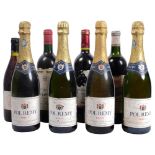 4 bottles of Pol Remy, 2 bottles of Bordeaux, a bottle of 1964 Chateau Saint-Germain, and a bottle