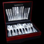 SANDERS & BOWERS - a canteen of silver plated cutlery for 6 people, 44 pieces including 2 serving