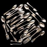 A quantity of 19th century English hallmarked silver cutlery, 26.8oz