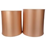 A pair of large cylindrical silk lamp shades, H41cm