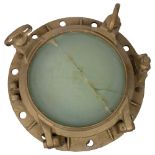 A large overpainted bronze port hole, diameter 41cm The port hole has been overpainted and is seized