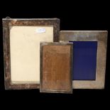 3 rectangular silver-fronted photo frames