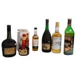 Bottle of Courvoisier, Remy Martin, Glenfiddich Whisky, Grand Marnier etc