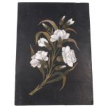 An Antique Pietra Dura panel, stylised carnation decoration, 18.5 x 12.5cm