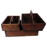 A group of 3 early 20th century pine and oak housemaid trays