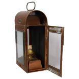 DAVEY & COMPANY LONDON - a 19th century copper lantern, with 3 bevelled glass panels, complete