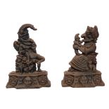 Cast-iron Punch and Judy doorstops (2), H35cm