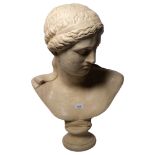 A painted plaster bust of Venus