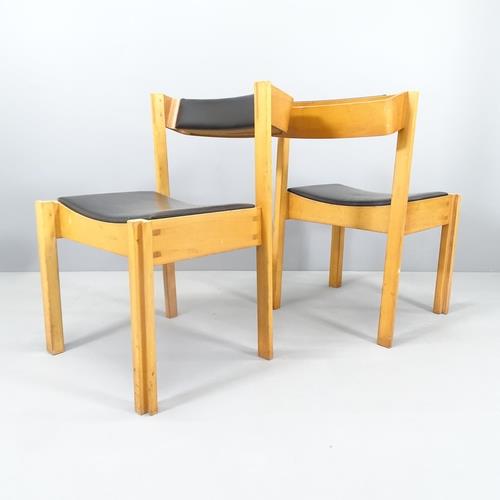 A set of four mid-century beech and ply Jigsaw chapel chairs, by Clive Bacon for Design Furnishing - Image 2 of 2