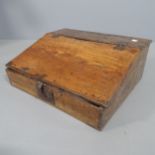 An antique oak bible box with fitted interior. 59x22x50cm