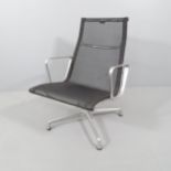VITRA - A mid-century swivel desk chair with aluminium frame by Eames, with maker's label and