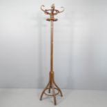 An early 20th century bentwood hat and coat stand. Height 189cm.