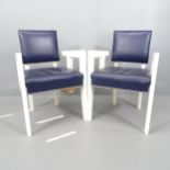ANDRE SORNAY - a pair of mid-century French Art Deco design armchairs with later painted finish