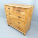 An antique satinwood chest of two short and three long drawers. 105x104x52cm Overall fair used