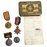 **DESCRIPTION CHANGE** A group of 3 Great War General Service medals awarded to *M1-5462 Pte A. H. C