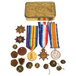 Trio of Great War Service medals to 12554 Private A Holdstock, Coldstream Guards, together with