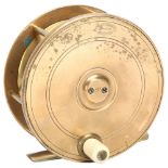 ROBERT TURNBULL OF EDINBURGH - brass fishing reel, diameter 11.5cm Good condition, a few light