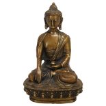 A Chinese bronze seated Buddha, height 20cm