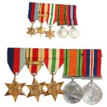 A group of 5 Second War General Service medals and miniatures, including 1st Army Bar
