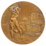Monte Carlo 1919-20 relief cast-bronze prize medallion, diameter 6cm