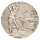 Monte Carlo 1921-22 silver gold medallion, diameter 6cm