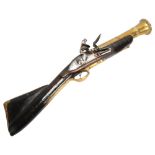 20th century reproduction brass-barrelled flintlock blunderbuss, length 62cm