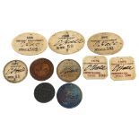Royal Italian Opera Covent Garden, a group of 19th century seat tokens, including New Theatre Covent