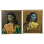 A pair of vintage prints after Vladimir Tretchikoff, Miss Wong and The Chinese Girl, framed, both 63