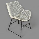 A 1950s' wire frame garden chair, plastic coated frame, possibly Breotex, no makers mark, height