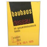 A reproduction Bauhaus, Dessau poster for 1929 exhibition, framed, 85 x 60 cm Poster in good
