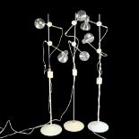 Terence Conran Maclamp for Habitat, 3 sets of 1970s' twin spot, adjustable floor-lamps', aluminium