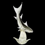 A Murano Formina glass shark sculpture, height 41cm Good condition, no chips or cracks