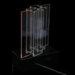 A 1970s' acrylic light sculpture, the acrylic blades sit on a multi-coloured light box with