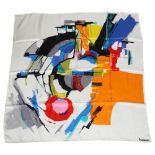 A 1960s', Italian made for Jacqmar, London silk scarf, with abstract print design, 73cm sq Good